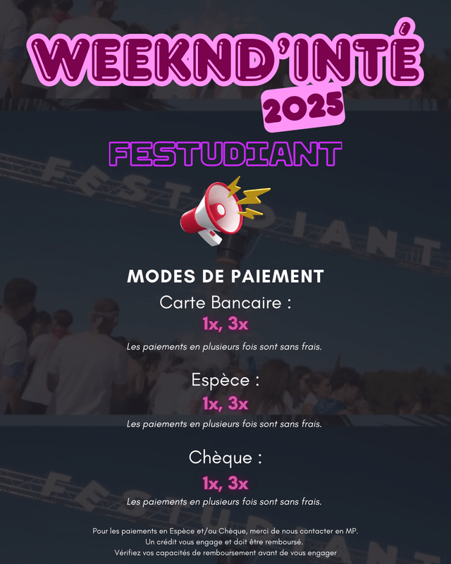 Inscription FESTUDIANT 25'